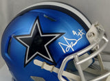 Dak Prescott Autographed Dallas Cowboys Blaze Mini Helmet- JSA W Auth *Silver