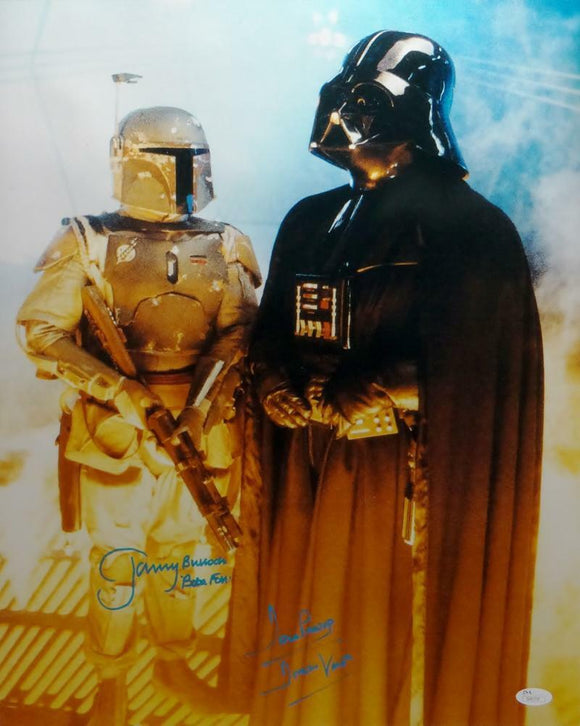 Bulloch/ Prowse Signed Star Wars 16x20 Boba Fett Darth Vader Photo- JSA Auth *Blue