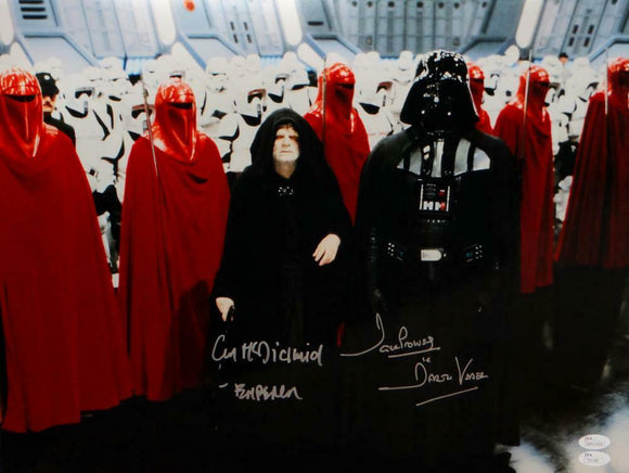 David Prowse/ Ian McDiarmid Signed Star Wars 16x20 Darth Vader & Emperor Photo- JSA Auth  Image 1