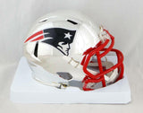 Sony Michel Signed New England Patriots CHROME Mini Helmet- Beckett Auth *White