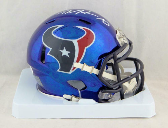 DeAndre Hopkins Autographed Houston Texans Chrome Mini Helmet- JSA W Auth *Top
