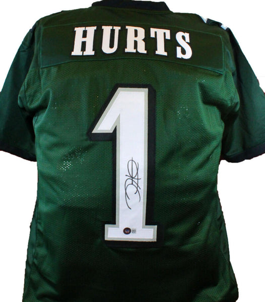 Jalen Hurts Authentic Signed Green Pro Style Framed Jersey